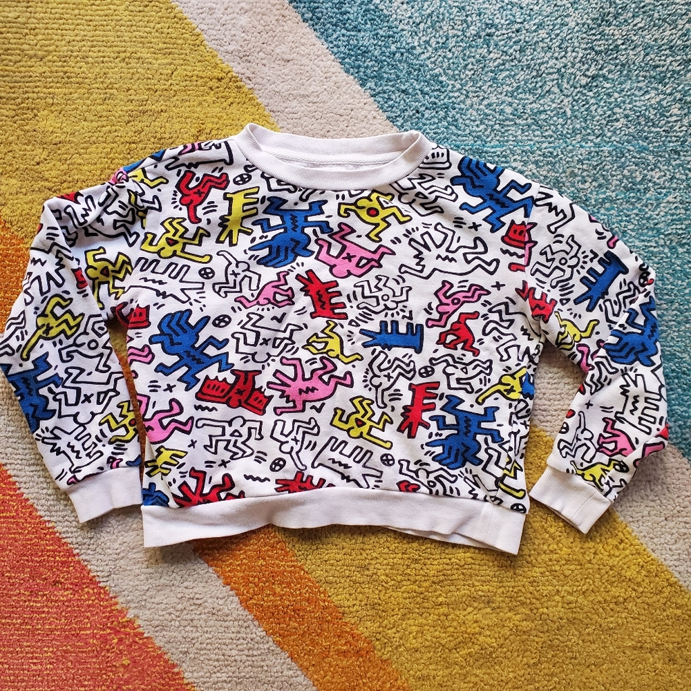 Keith Haring crop crew neck
